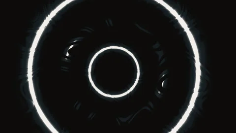 Abstract background with black and white circles. High quality 4k footage Stock Footage 255975595
