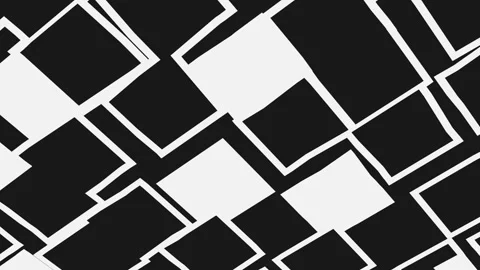 Abstract background with black and white squares. High quality 4k footage Stock Footage 256042140