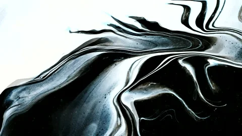 Abstract background of black and white liquid marble movemen wave. 4K Video stock 287641064