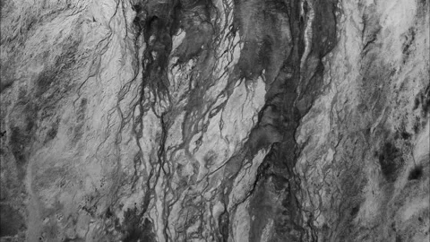 Abstract background of black and white liquid waves moving slowly. 4K Stock Footage 287642240