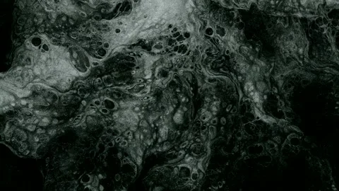Abstract background of black and white liquid waves moving slowly. 4K Stock Footage 287642645