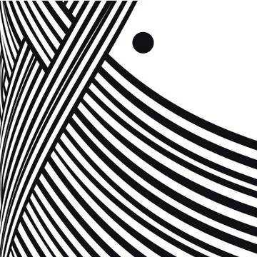 Abstract background. Black and white curve lines with frame for message. Stock Illustration