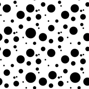 Abstract background with black and white circles. Seamless pattern Stock Illustration