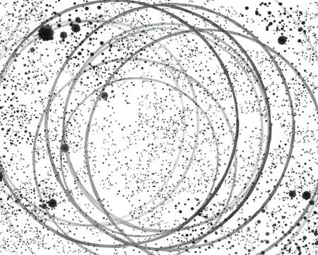 Abstract background. Black and white circles and splatters. Grunge style design Stock Illustration