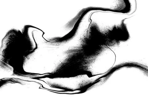 Abstract background black and white color, Fluid design acrylic artwork Stock Illustration