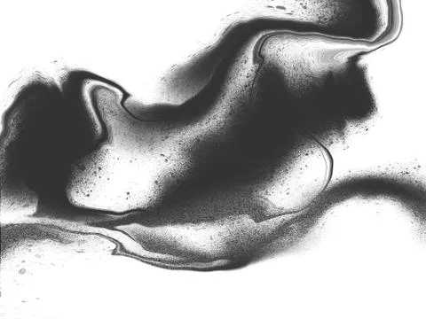 Abstract background black and white color, Fluid design acrylic artwork Stock Illustration