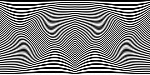 Abstract background with black and white striped zebra, futuristic waves art Illustration