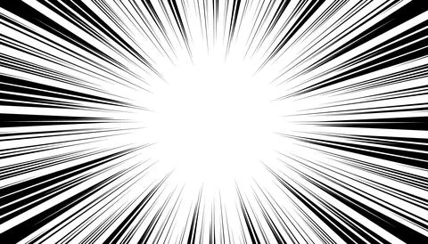 Abstract Background Black and white manga comics Pop art design, Radial spe.. Stock Illustration