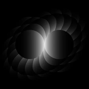 Abstract background with black and white circle gradient Stock Illustration