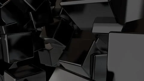 Abstract background with black cubes. Technology concept backdrop. 3d rendering Stock-Illustration