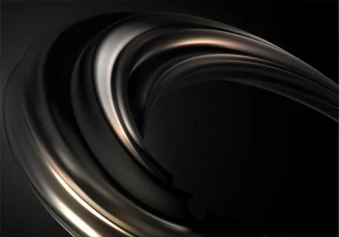 Abstract background with black gold 3d wave on black background for concept Stock Illustration