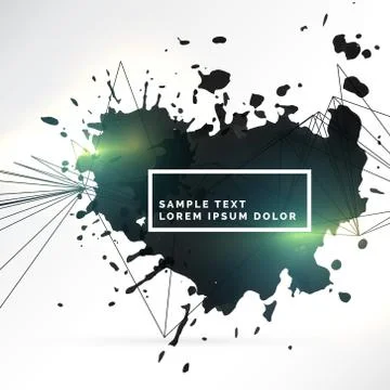Abstract background of black ink splatter with light effect Stock Illustration