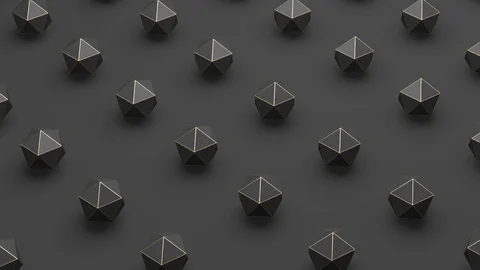 Abstract background black low poly shapes rotating. Stock-Footage 99723120