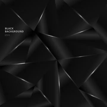 Abstract background black low polygon shape with lighting. Stock Illustration