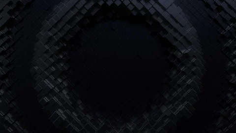 Abstract background with black moving cubic surface. Stock Footage 128309816