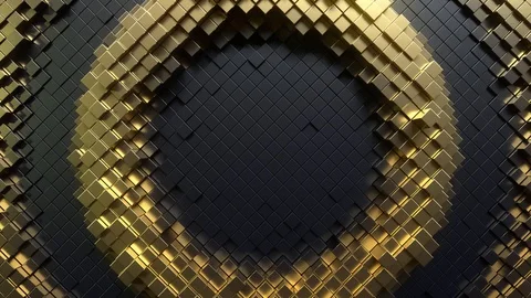 Abstract background with black moving cubic surface. Stock Footage 128309819