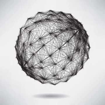 Abstract background with black sphere on theme digital technolog Illustrazione stock