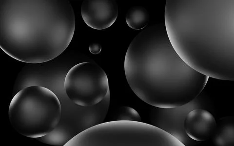 Abstract background of black spheres. Illustrazione stock