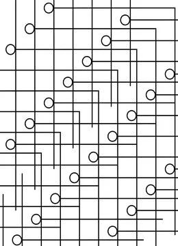 Abstract background of black thin lines and circles for websites, invitations Stock Illustration