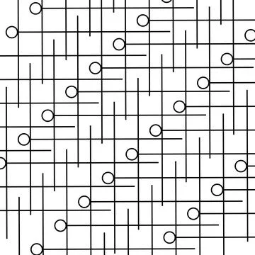 Abstract background of black thin lines and circles. Stock Photos