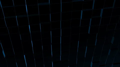 Abstract background with black wall of moving up and down cubic surface. Stock Footage 124496220