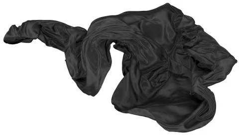 Abstract background of black wavy silk or satin. 3d rendering image. Stock Illustration