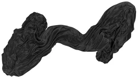 Abstract background of black wavy silk or satin. 3d rendering image. Stock Illustration