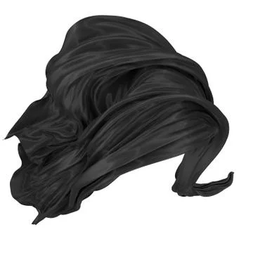 Abstract background of black wavy silk or satin. 3d rendering image. Illustrazione stock