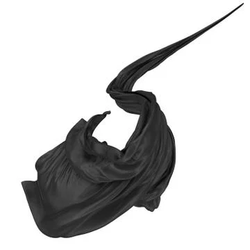 Abstract background of black wavy silk or satin. 3d rendering image. Stock Illustration