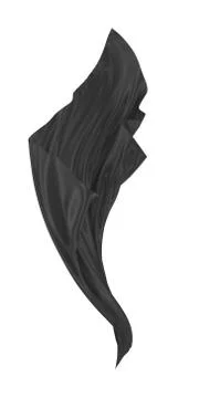 Abstract background of black wavy silk or satin. 3d rendering image. Stock Illustration