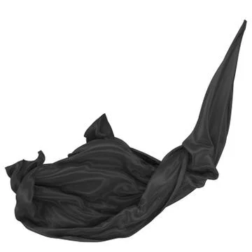 Abstract background of black wavy silk or satin. 3d rendering image. Stock Illustration