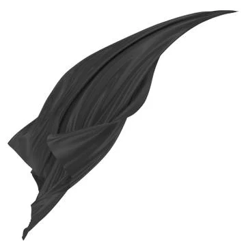 Abstract background of black wavy silk or satin. 3d rendering image. Stock Illustration