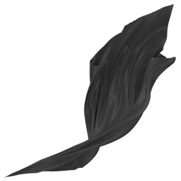 Abstract background of black wavy silk or satin. 3d rendering image. Stock Illustration
