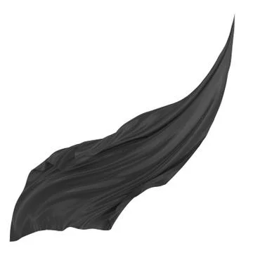 Abstract background of black wavy silk or satin. 3d rendering image. Stock Illustration