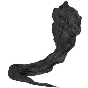 Abstract background of black wavy silk or satin with metal stripes. 3d render Stock Illustration