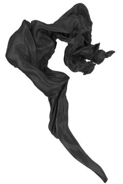 Abstract background of black wavy silk or satin. 3d rendering image. Stock-Illustration