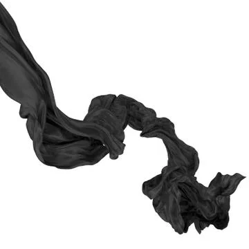 Abstract background of black wavy silk or satin. 3d rendering image. Stock-Illustration