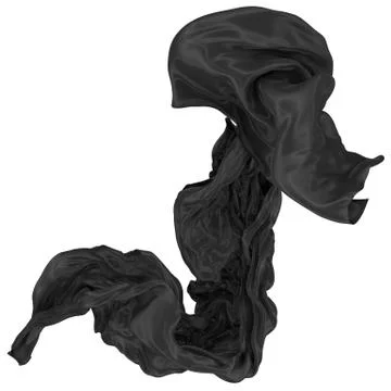 Abstract background of black wavy silk or satin. 3d rendering image. Stock Illustration