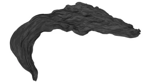 Abstract background of black wavy silk or satin. 3d rendering image. Stock Illustration