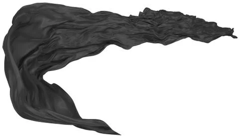 Abstract background of black wavy silk or satin. 3d rendering image. Stock Illustration