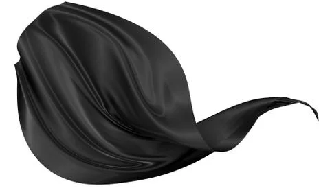 Abstract background of black wavy silk or satin. 3d rendering image. Stock Illustration
