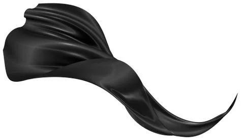 Abstract background of black wavy silk or satin. 3d rendering image. Stock Illustration
