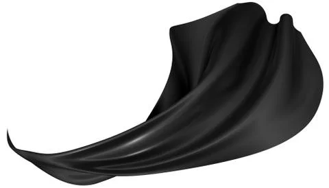 Abstract background of black wavy silk or satin. 3d rendering image. Stock Illustration
