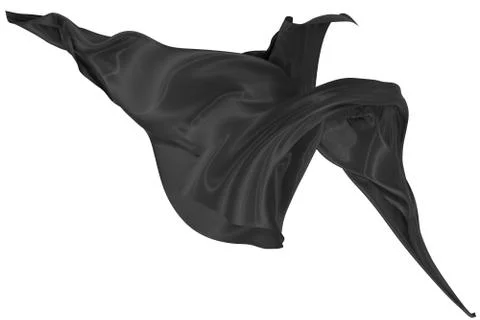 Abstract background of black wavy silk or satin. 3d rendering image. Stock Illustration