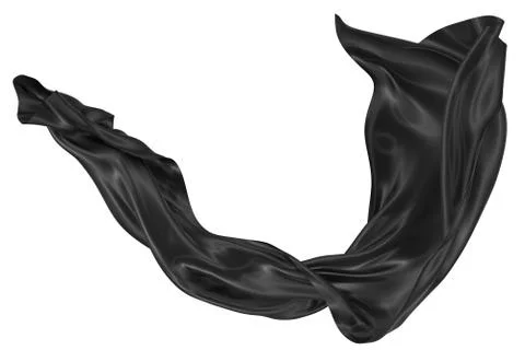 Abstract background of black wavy silk or satin. 3d rendering image. Illustrazione stock