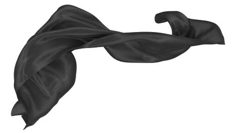 Abstract background of black wavy silk or satin. 3d rendering image. Stock Illustration