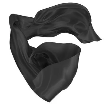 Abstract background of black wavy silk or satin. 3d rendering image. Stock Illustration