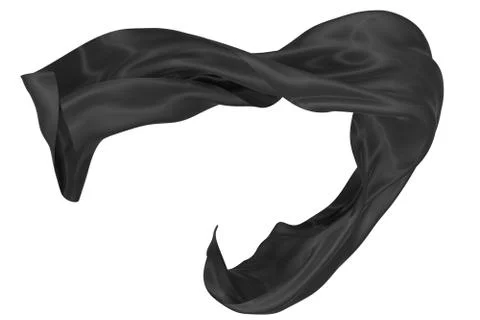 Abstract background of black wavy silk or satin. 3d rendering image. Stock Illustration