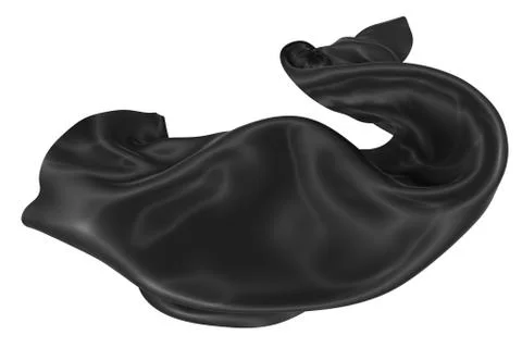 Abstract background of black wavy silk or satin. 3d rendering image. Stock Illustration