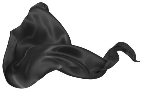 Abstract background of black wavy silk or satin. 3d rendering image. Stock Illustration